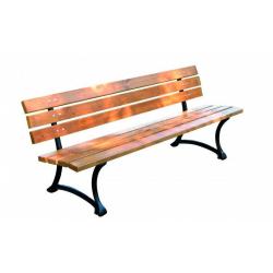Venkovní lavice do parků a zahrad, k přišroubování, kov + borovicové dřevo, 180 cm