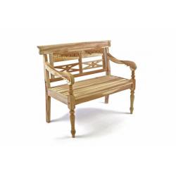 Dětská dřevěná lavička vyřezávaná, zahrada / interiér, teakové dřevo, 80 cm