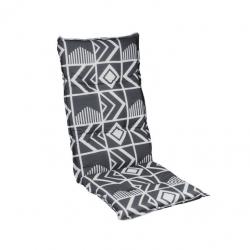Polstrování na vysokou zahradní židli, šedá + abstraktní vzor, 118x50 cm