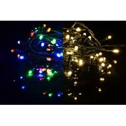 Venkovní vánoční osvětlení- LED řetěz blikající, barva teple bílá / barevná, 39,9 m