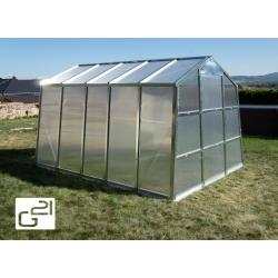 Levný polykarbonátový skleník s pozinkovaným rámem, 311x251 cm