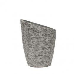 Designový obal na květináč seseknutý, šedý, na zahradu / do bytu, 46x46x59 cm