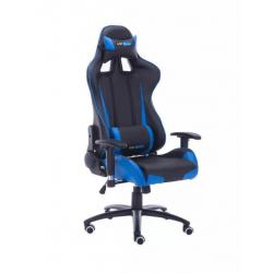 Kancelářská počítačová židle na kolečkách, polohovatené opěrky a výška, modrá / černá
