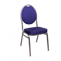 Konferenční židle kovová s textilním polstrováním, modrá, do 140 kg