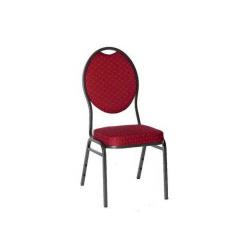 Konfereční židle do sálů a kasin, kovová s textilním polstrováním, červená, do 140 kg