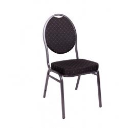 Kovová konfereční židle do sálů a kanceláří, kov + textilní polstrování, černá