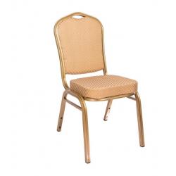 Luxusní konfereční židle do sálů a kasin, kov + textilní polstrování, zlatá, do 150 kg