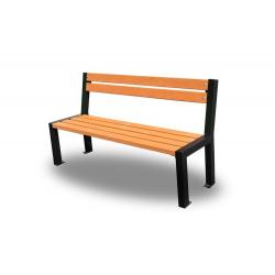 Pevná lavička do parků a veřejných prostor ocel / masivní dřevo, 162 cm