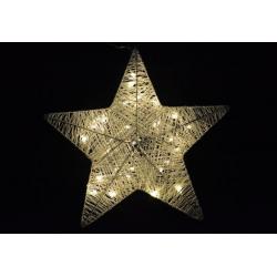 LED svítící vánoční hvězda z provázků k postavení / zavěšení, na baterie, 35 cm