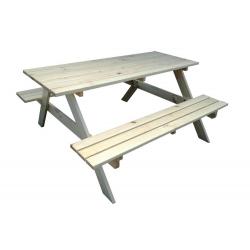 Dřevěný set zahradního nábytku / pivní set stůl + lavice, borovice nelakovaná, 160 cm