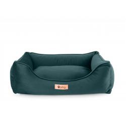 Kvalitní pelíšek pro malého psa do bytu, snímatelný pratelný potah na zip, zelený, 55x42 cm