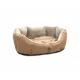 Kvalitní pohodlný pelíšek pro psa oválný hnědý s vyjímatelným polštářem, pratelný, 75x60 cm