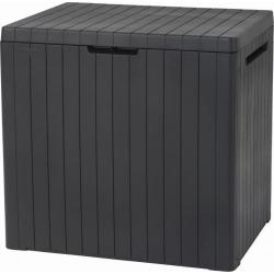 Menší zahradní venkovní box na polstry voděodolný grafitový (tmavě šedý), 113 L, 58x55x44 cm