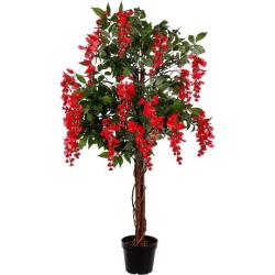 Umělý strom do interiéru- kvetoucí Vistárie velká 120 cm, červené květy