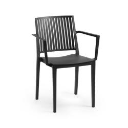 Pevná plastová jídelní židle zahradní / do restaurací / sálů, nosnost 150 kg, černá
