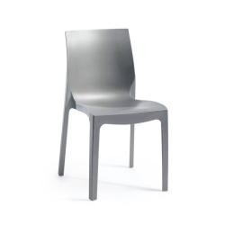 Pevná plastová židle vysoká nosnost 150 kg venkovní + vnitřní, stohovatelná, šedá