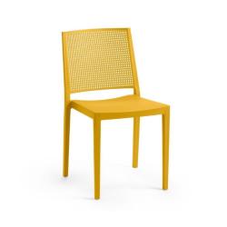 Pevná plastová stohovatelná židle do 150 kg na zahradu / terasu / do interiéru, hořčicově žlutá