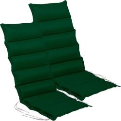 2x voděodolný podsedák venkovní na židle a křesla, vysoká opěrka, tmavě zelený, 120x47 cm